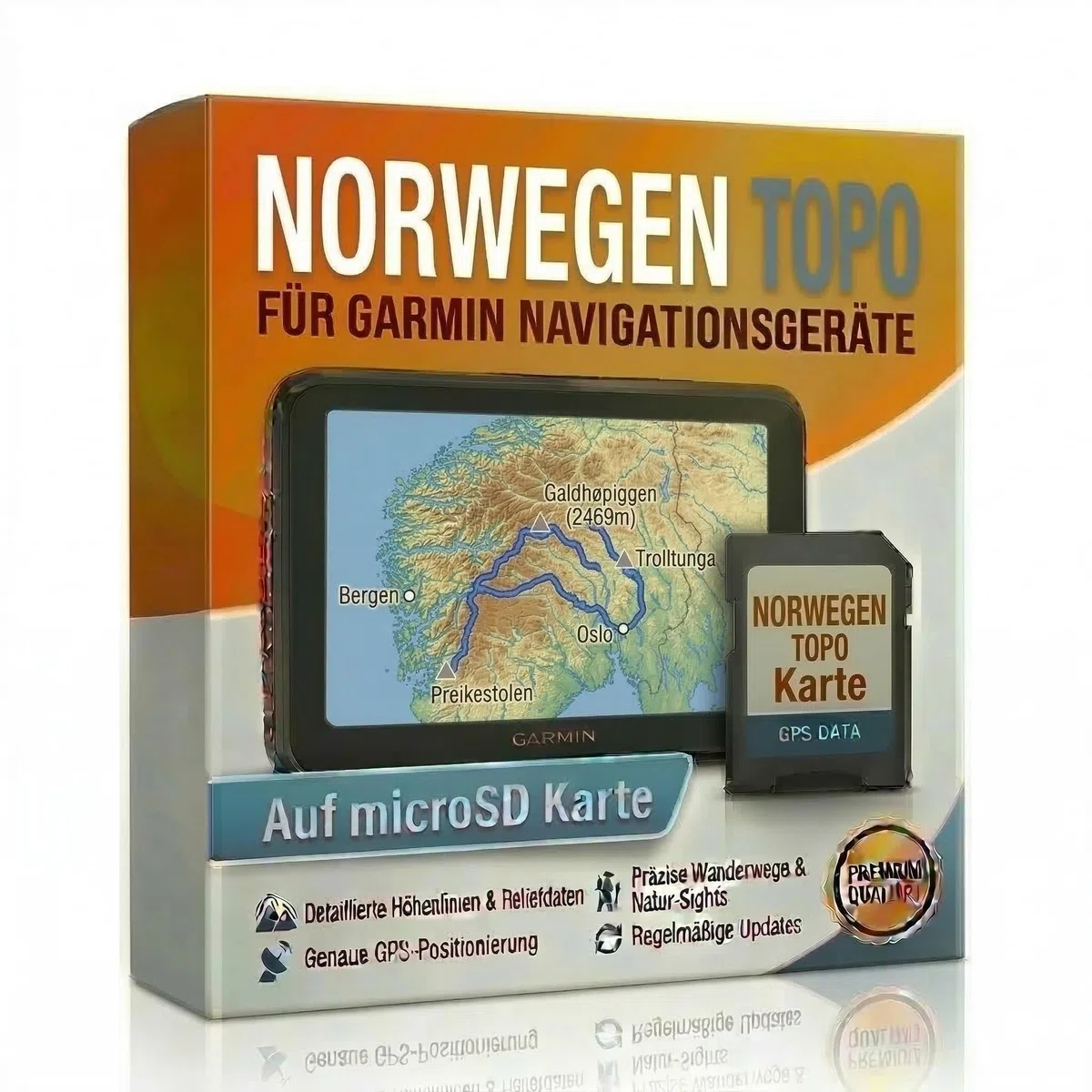 Norwegen TOPO Navigationskarte für Garmin GPS - 2026