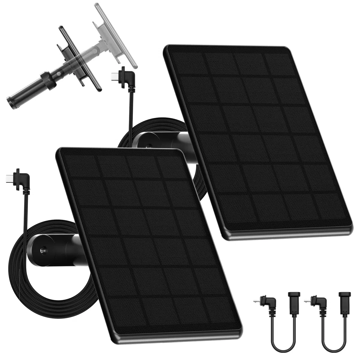 2 Stück 6 W Solarpanel für Blink-Kamera, 2500 mAh Panel, kompatibel mit Blink Outdoor 2K+, 4 (4. Gen)/(3. Gen)/XT3, XT2/XT, IP66 wetterfest, Solarpanel